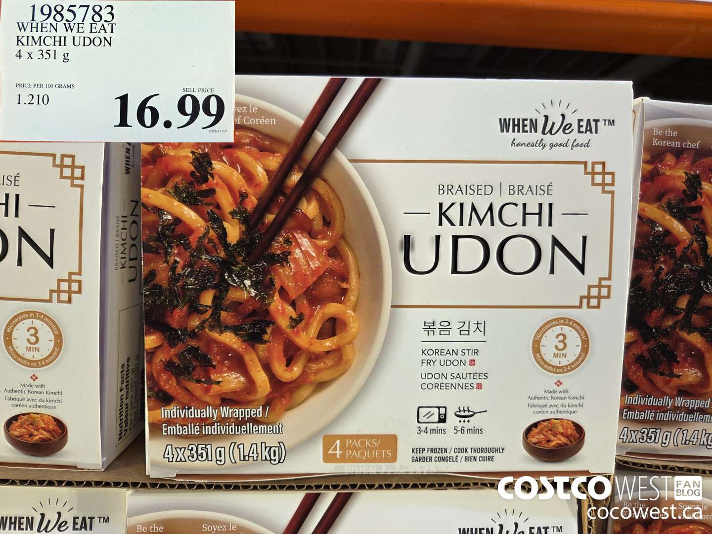 1985783 WHEN WE EAT KIMCHI UDON 4 x 351 g $16.99