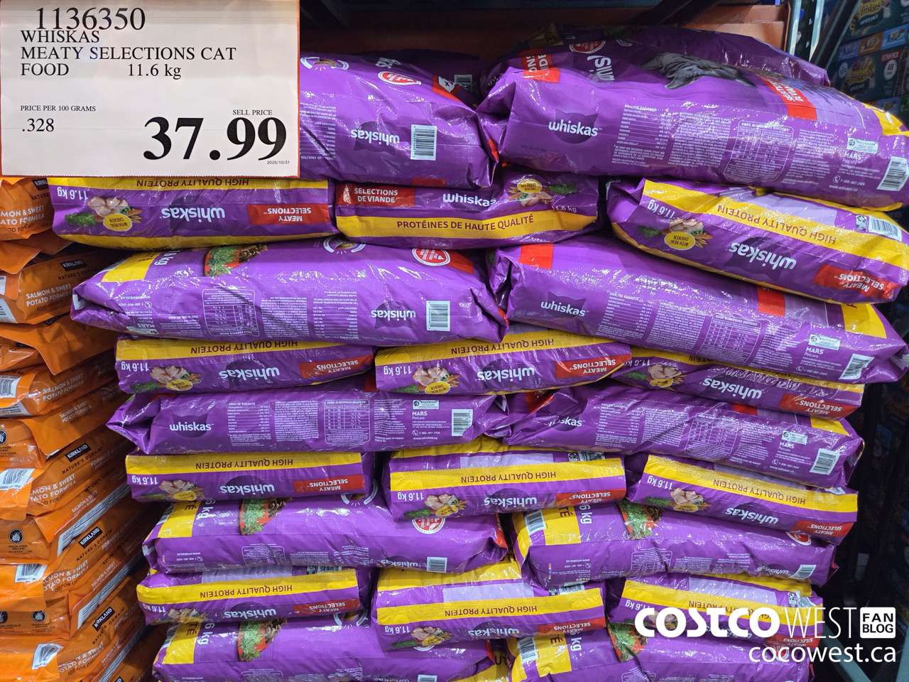 1136350 WHISKAS MEATY SELECTIONS CAT FOOD 11.6 kg $37.99