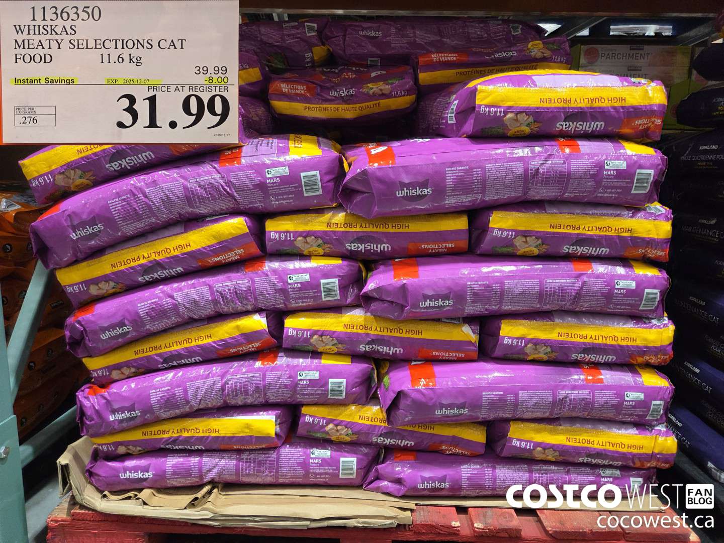 1136350 WHISKAS MEATY SELECTIONS CAT FOOD 11.6 kg ($8.00 INSTANT SAVINGS EXPIRES ON 2025-12-07) $31.99