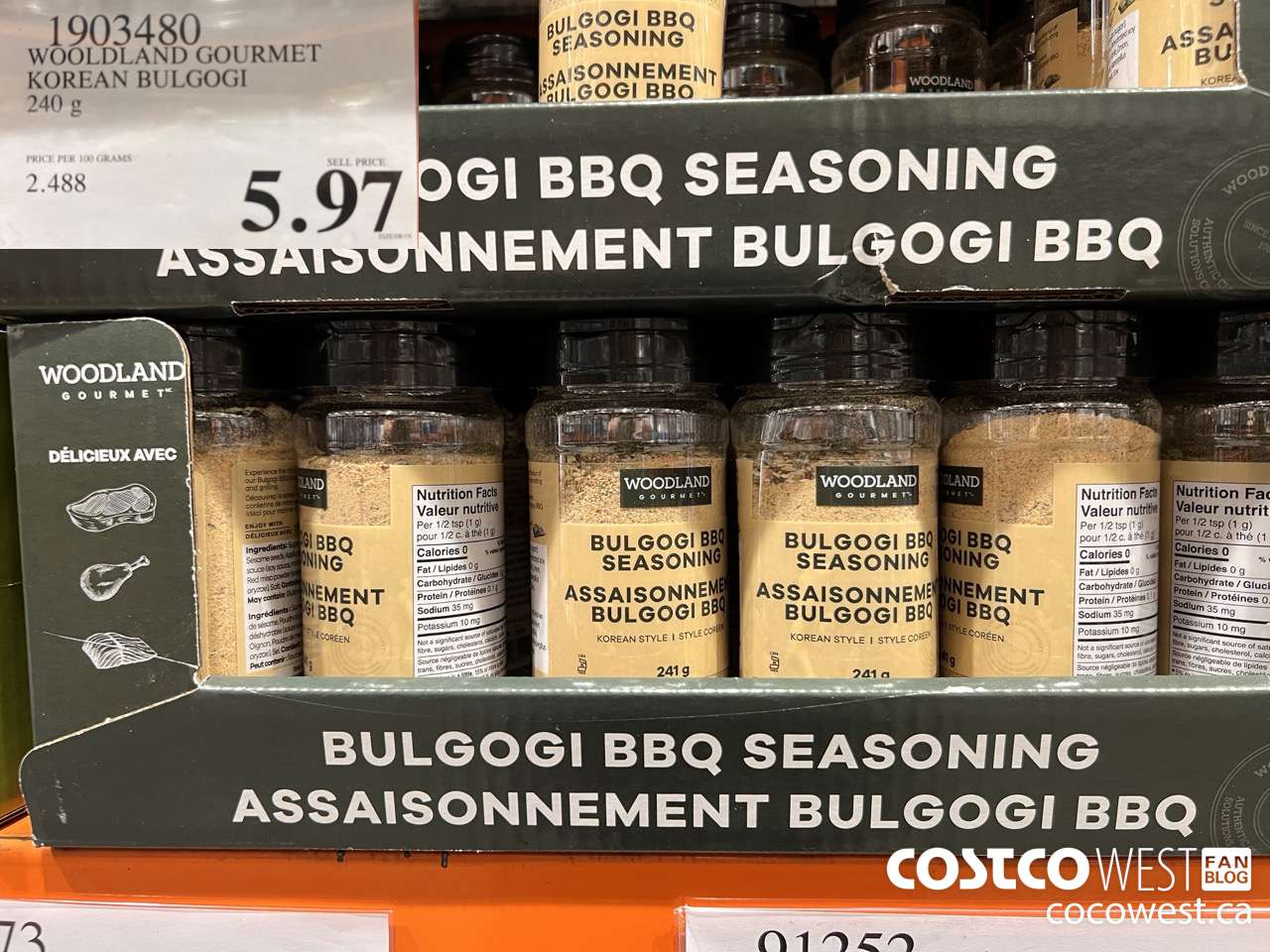 1903480 WOODLAND GOURMET KOREAN BULGOGI 240G $5.97