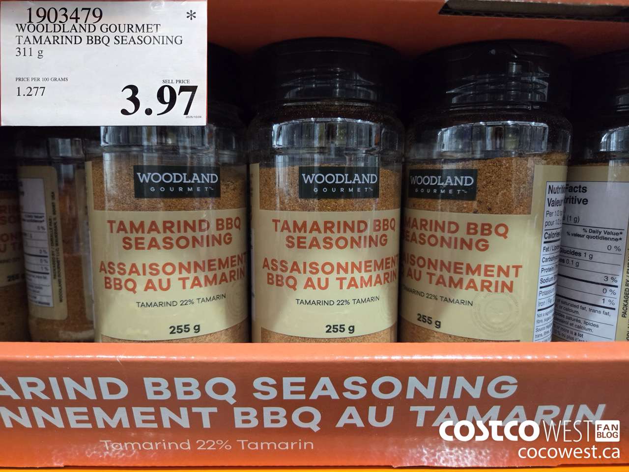 1903479 WOODLAND GOURMET TAMARIND BBQ SEASONING 311G $3.97