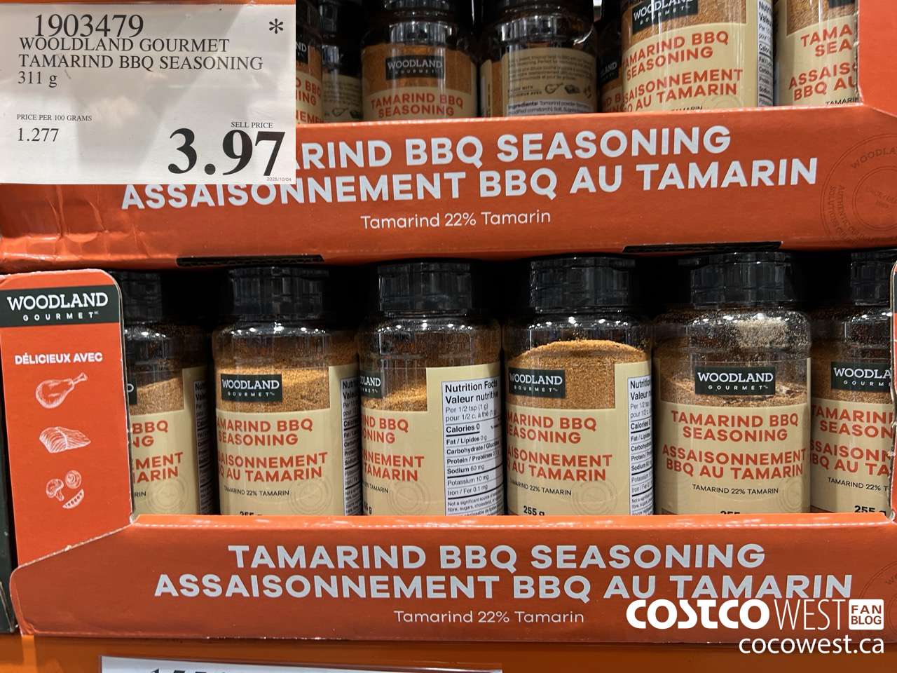 1903479 WOODLAND GOURMET TAMARIND BBQ SEASONING 311G $3.97