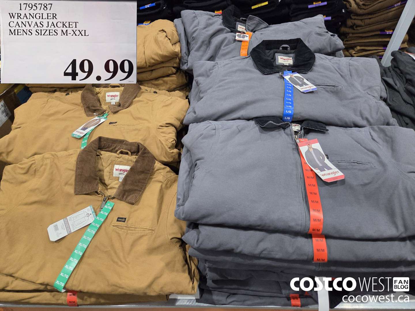 1795787 WRANGLER CANVAS JACKET MENS SIZES M-XXL $49.99