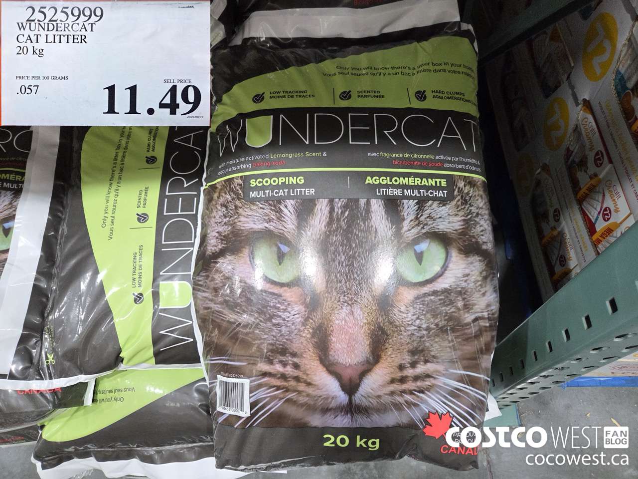 2525999 WUNDERCAT CAT LITTER 20 KG $11.49