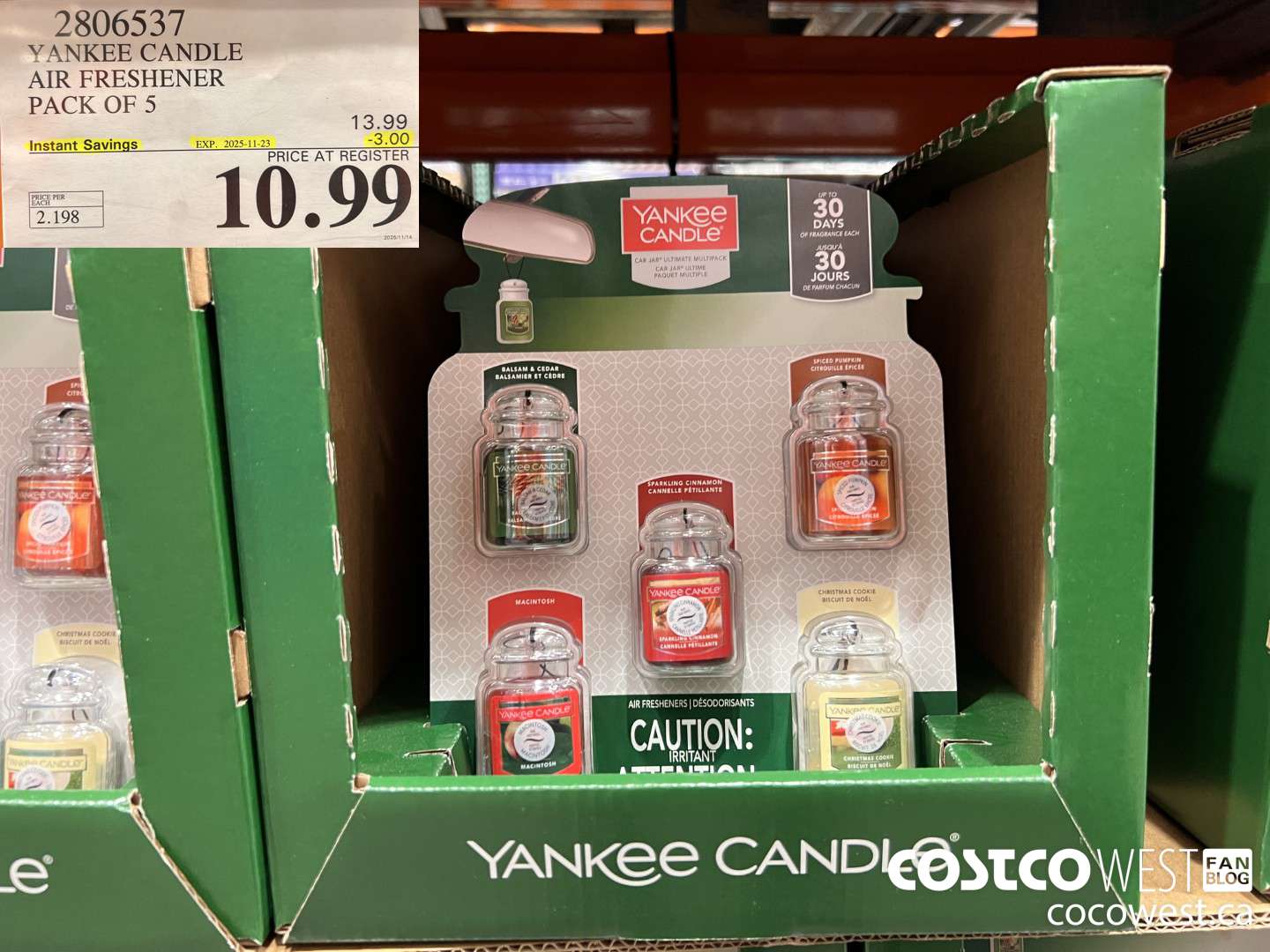 2806537 YANKEE CANDLE AIR FRESHENER PACK OF 5 ($3.00 INSTANT SAVINGS EXPIRES ON 2025-11-23) $10.99