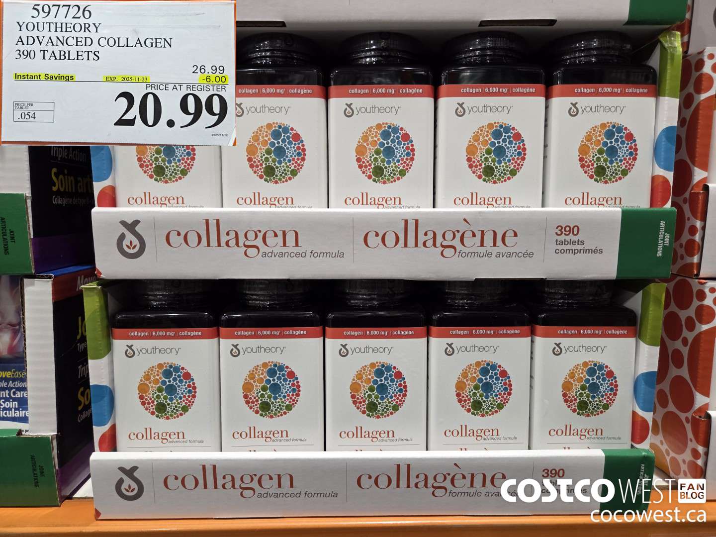 597726 YOUTHEORY ADVANCED COLLAGEN 390 TABLETS ($6.00 INSTANT SAVINGS EXPIRES ON 2025-11-23) $20.99