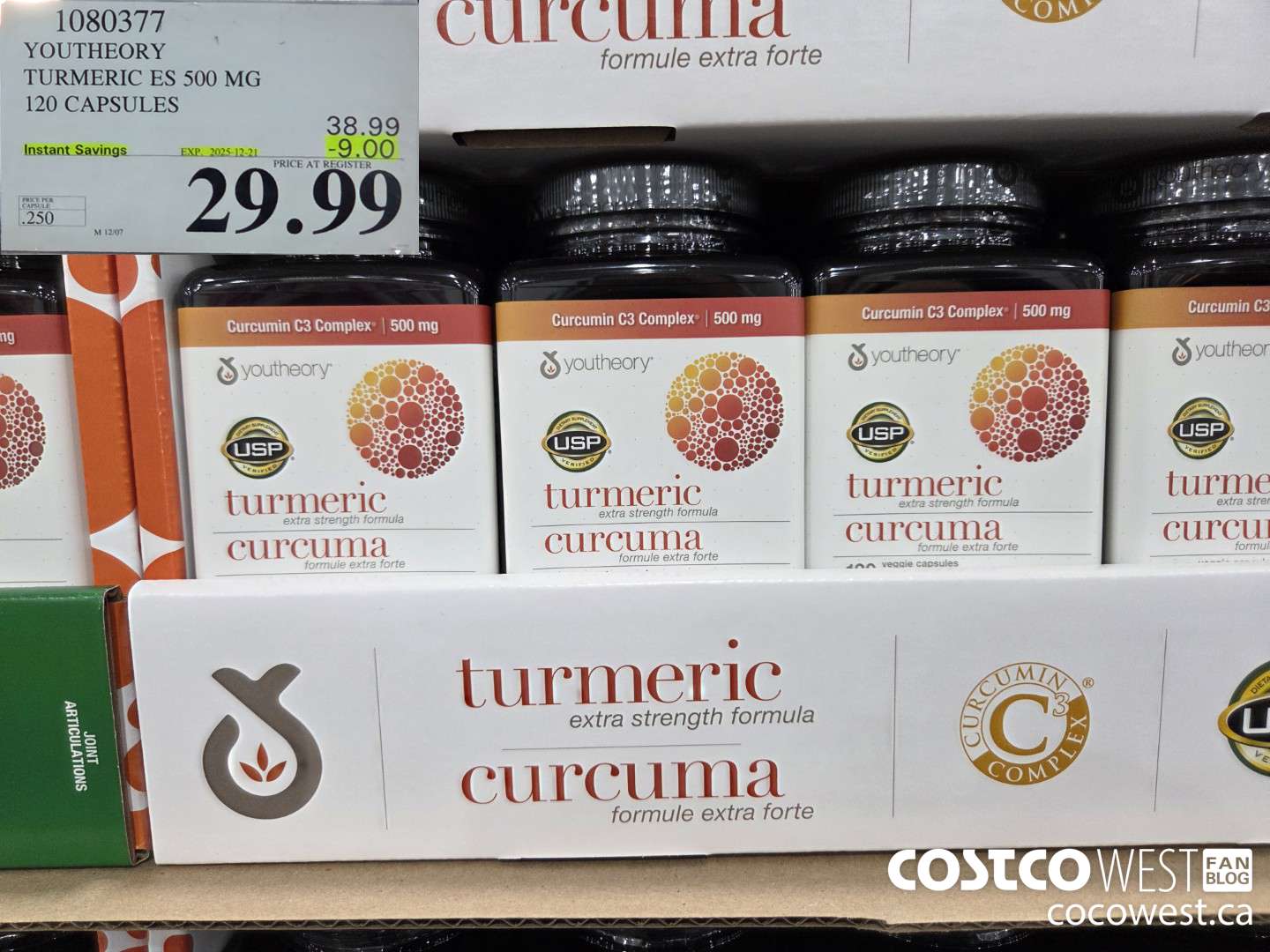 1080377 YOUTHEORY TURMERIC ES 120 VEGGIE CAPSULES ($9.00 INSTANT SAVINGS EXPIRES ON 2025-12-21) $29.99