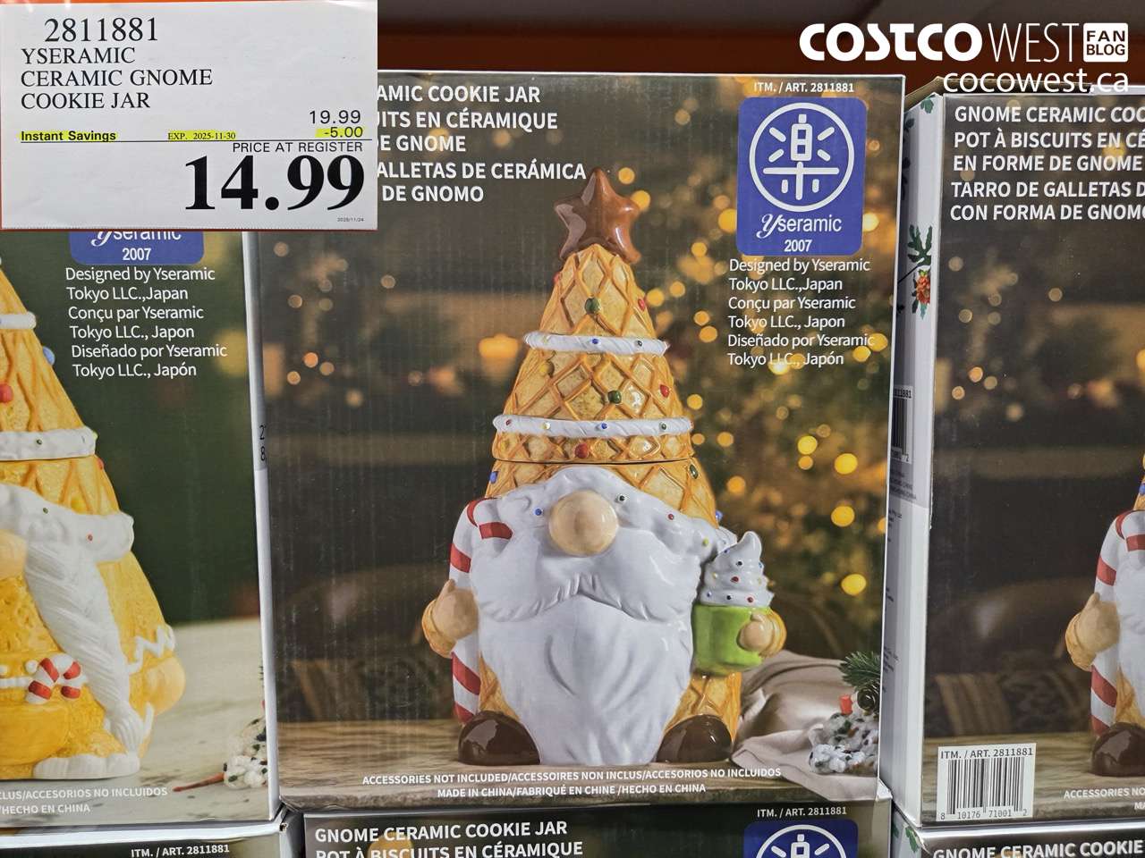 2811881 YSERAMIC CERAMIC GNOME COOKIE JAR ($5.00 INSTANT SAVINGS EXPIRES ON 2025-11-30) $14.99
