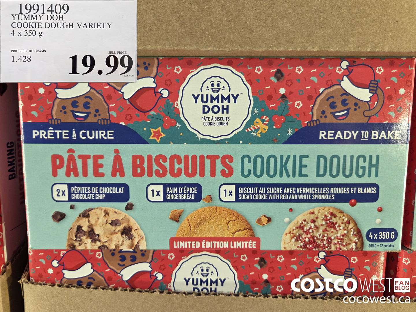 1991409 YUMMY DOH COOKIE DOUGH VARIETY 4 x 350 g $19.99