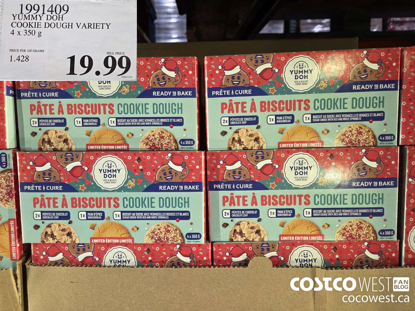 1991409 YUMMY DOH COOKIE DOUGH VARIETY 4 x 350 g $19.99