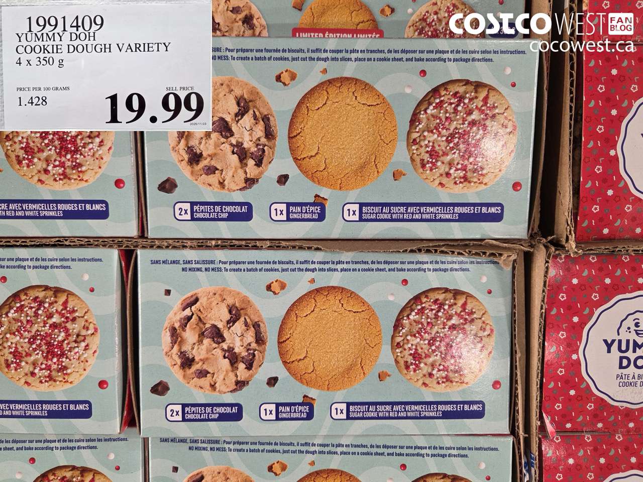 1991409 YUMMY DOH COOKIE DOUGH VARIETY 4 x 350 g $19.99