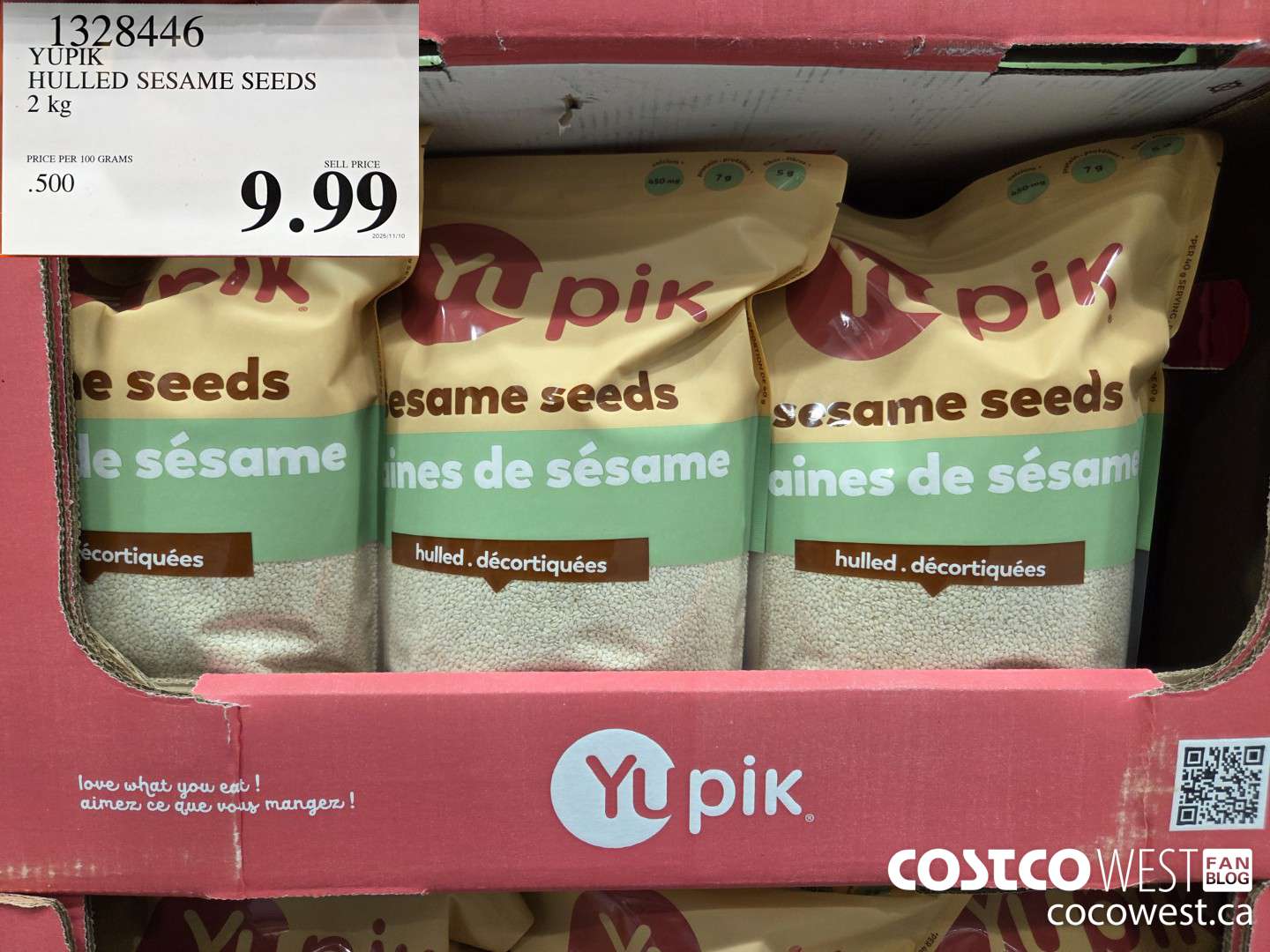 1328446 YUPIK HULLED SESAME SEEDS 2 kg $9.99