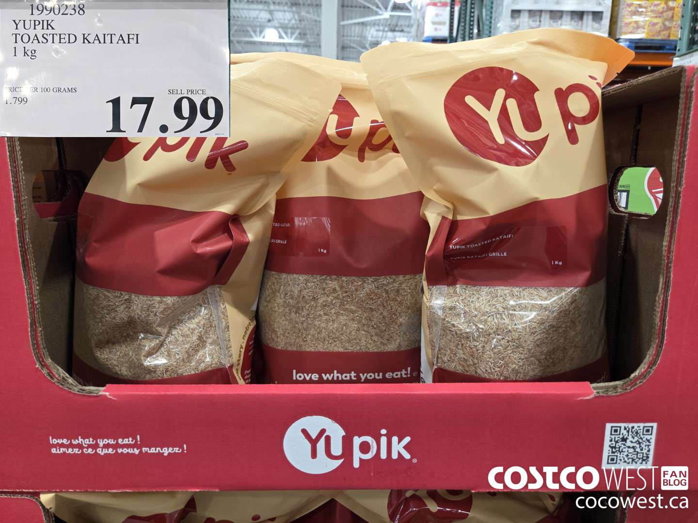 1990238 YUPIK TOASTED KAITAFI 1 kg $17.99