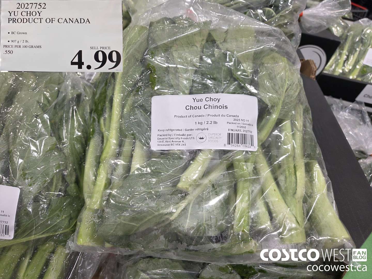 2027752 YU CHOY PRODUCT OF CANADA $4.99