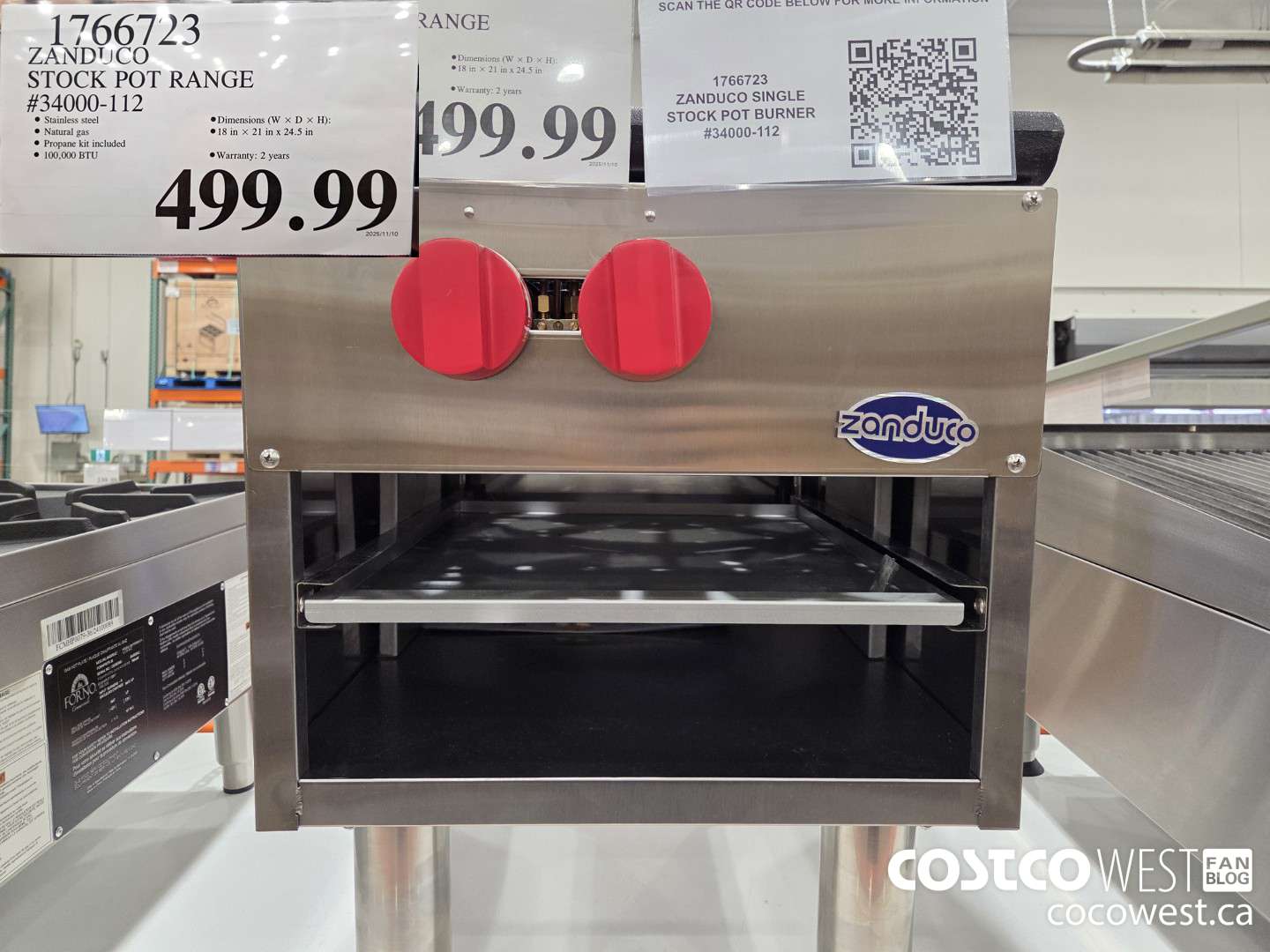 1766723 ZANDUCO STOCK POT RANGE #34000-112  $499.99