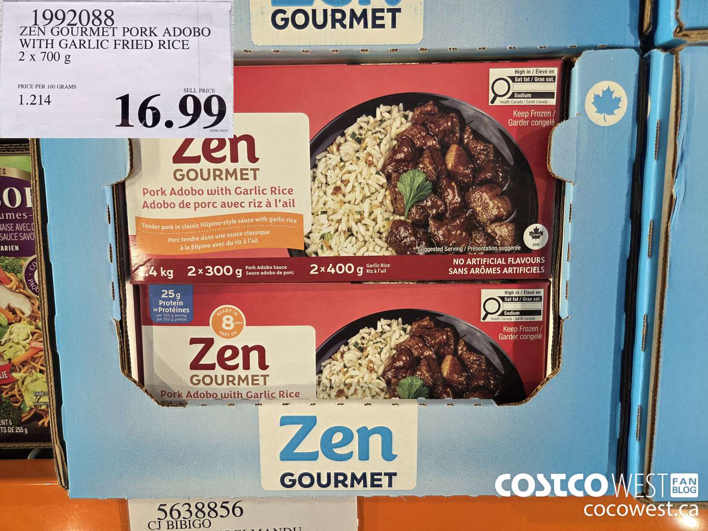 1992088 ZEN GOURMET PORK ADOBO WITH GARLIC FRIED RICE 2 X 700G $16.99
