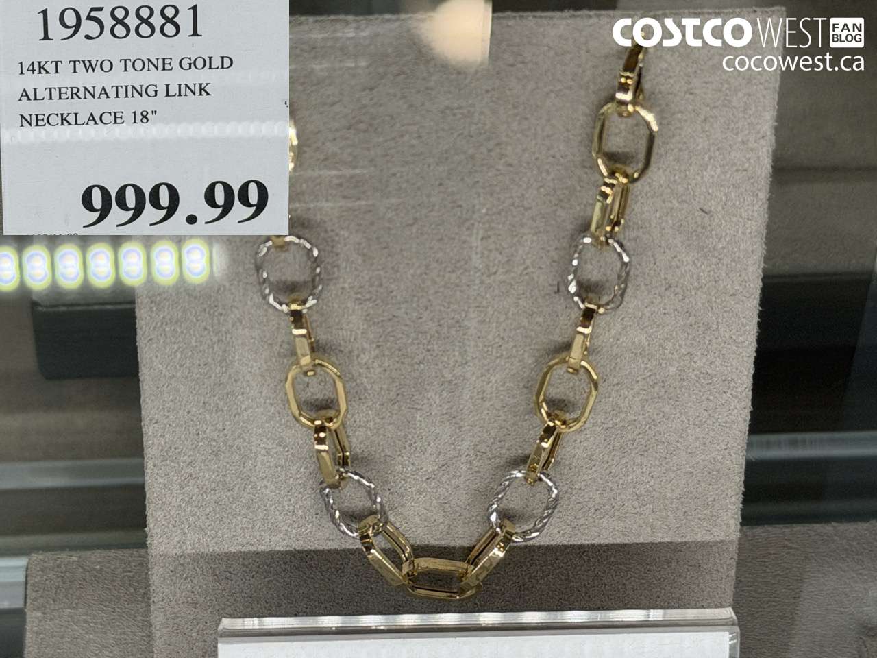 1958881 14KT TWO TONE GOLD ALTERNATING LINK NECKLACE 18