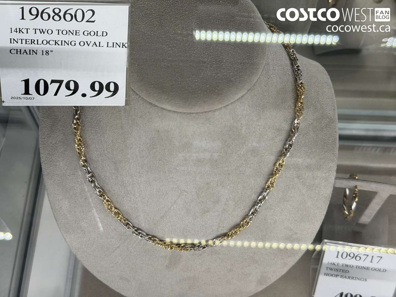 1968602 14KT TWO TONE GOLD INTERLOCKING OVAL LINK CHAIN 18