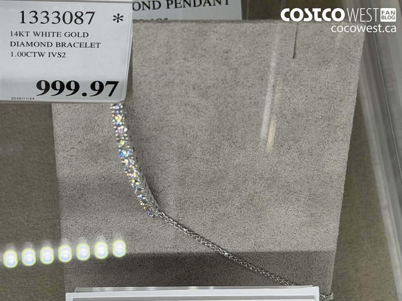1333087 14KT WHITE GOLD DIAMOND BRACELET 1.00CTW IVS2 $999.97