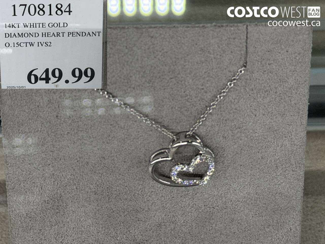 1708184 14KT WHITE GOLD DIAMOND HEART PENDANT 0.15CTW IVS2 $649.99