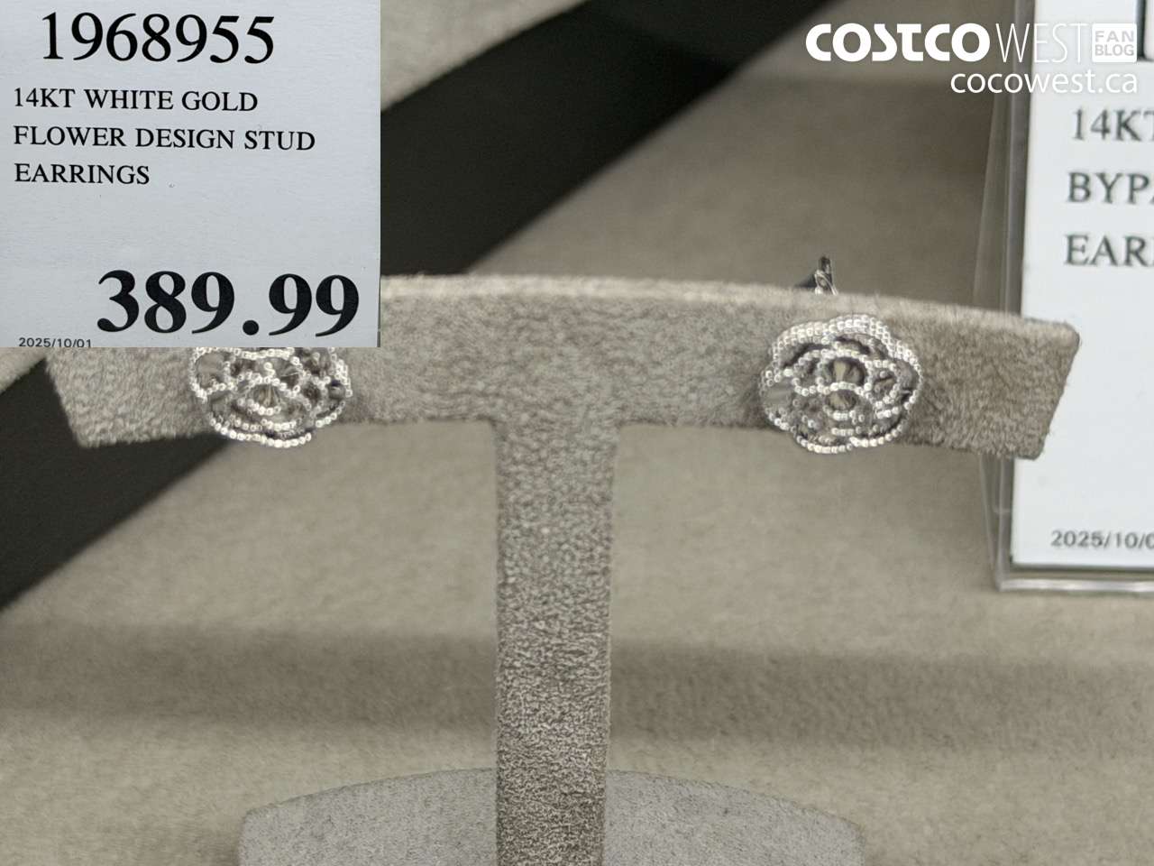 1968955 14KT WHITE GOLD FLOWER DESIGN STUD EARRINGS $389.99