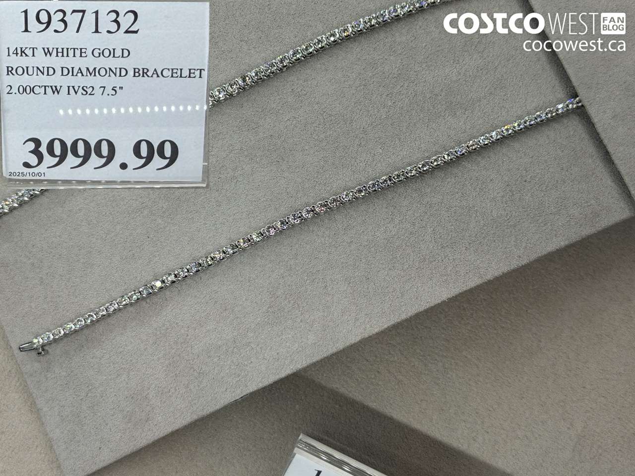 1937132 14KT WHITE GOLD ROUND DIAMOND BRACELET 2.00CTW IVS2 7.5