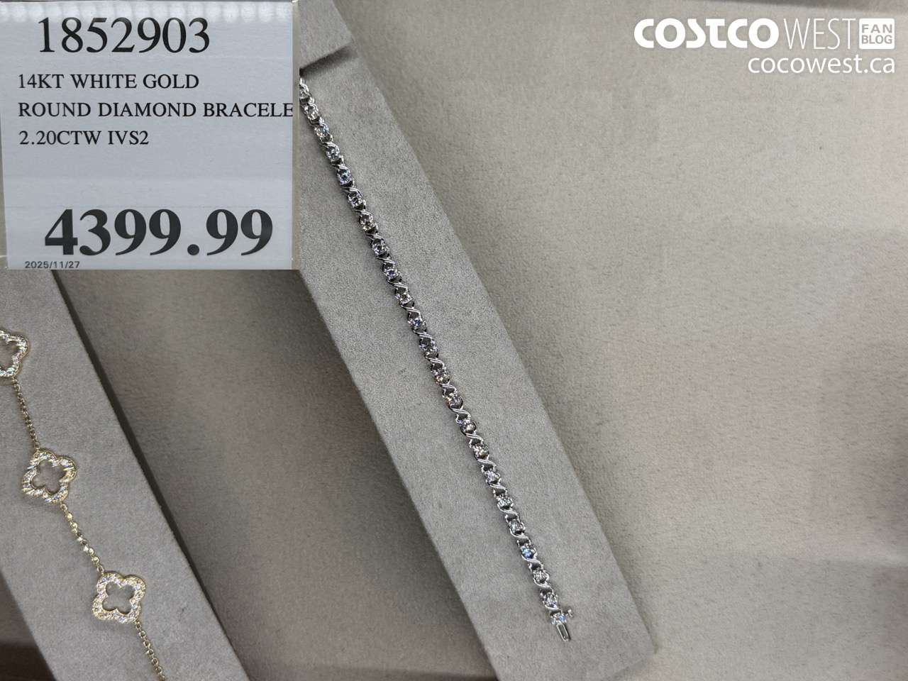 1852903 14KT WHITE GOLD ROUND DIAMOND BRACELET 2.20CTW IVS2 $4399.99