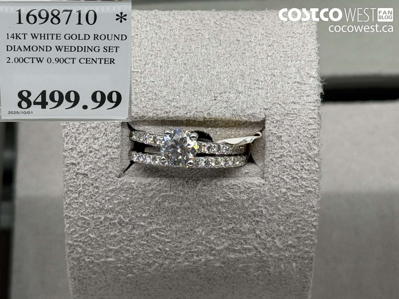1698710 14KT WHITE GOLD ROUND DIAMOND WEDDING SET 2.00CTW 0.90CT CENTER $8499.99