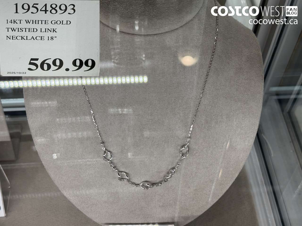 1954893 14KT WHITE GOLD TWISTED LINK NECKLACE 18