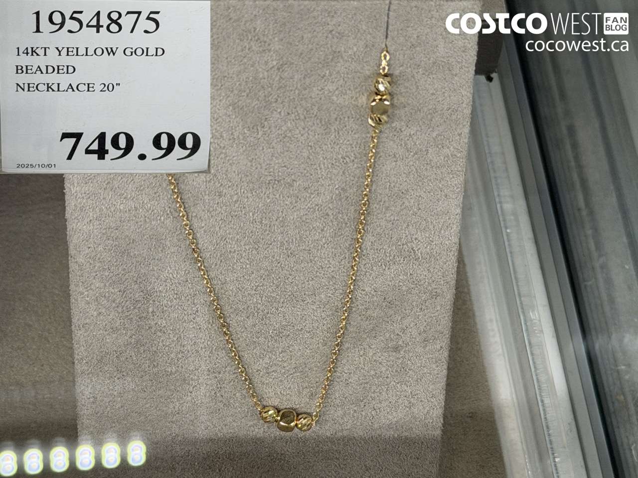 1954875 14KT YELLOW GOLD BEADED NECKLACE 20