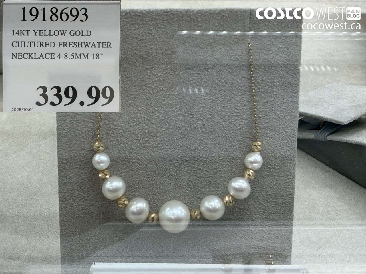 1918693 14KT YELLOW GOLD CULTURED FRESHWATER NECKLACE 4-8.5MM 18