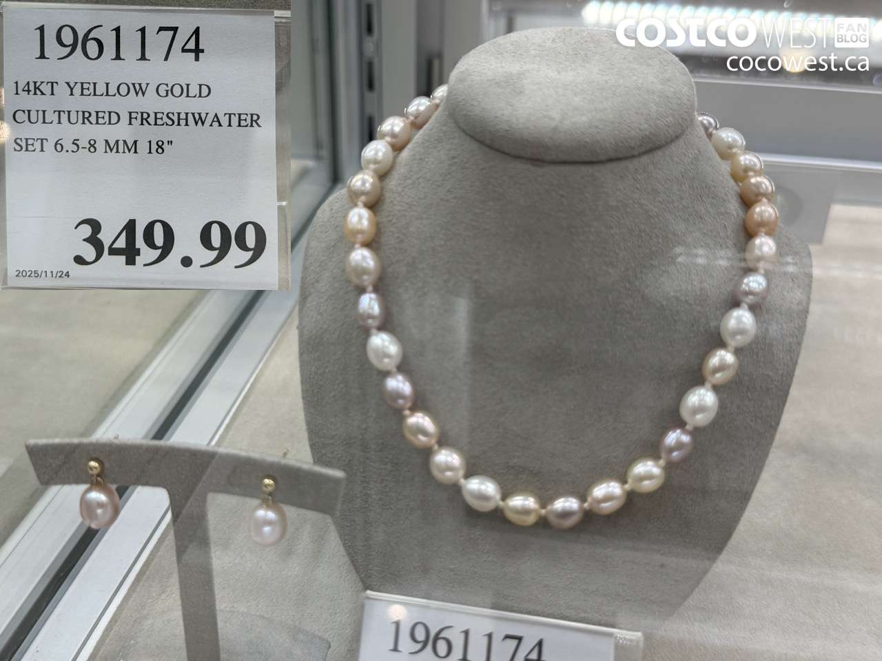 1961174 14KT YELLOW GOLD CULTURED FRESHWATER SET 6.5-8 MM 18