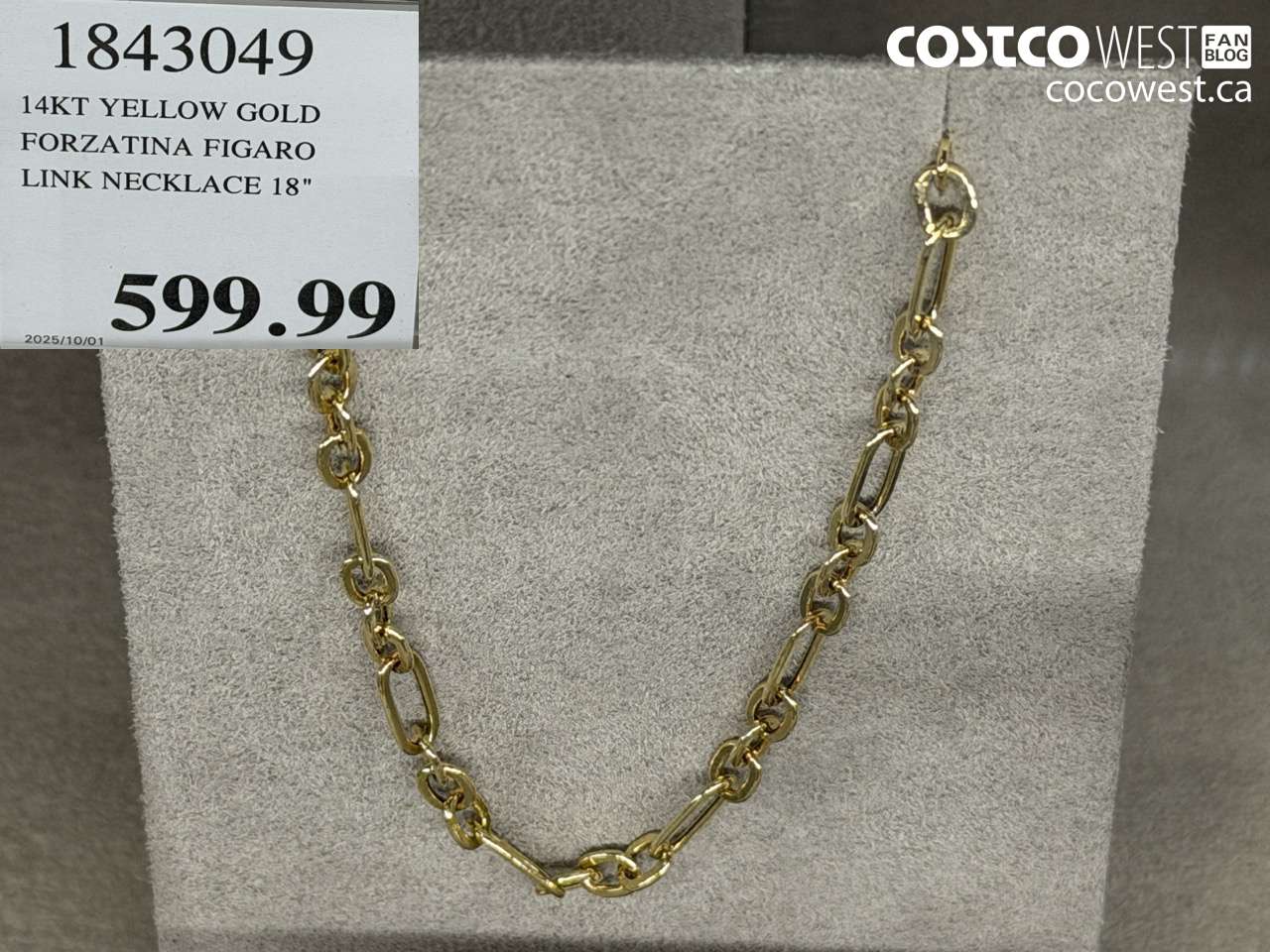 1843049 14KT YELLOW GOLD FORZATINA FIGARO LINK NECKLACE 18