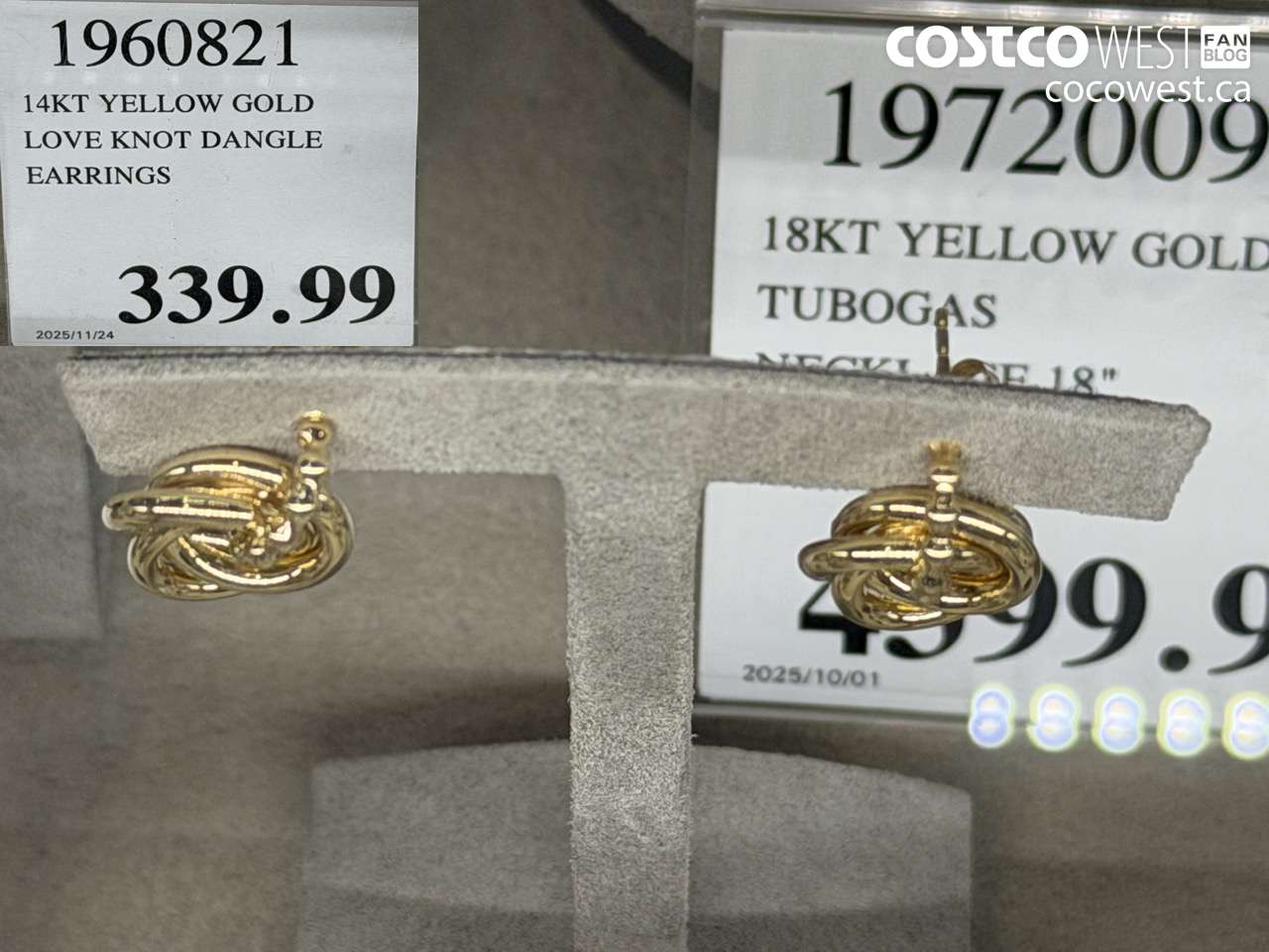 1960821 14KT YELLOW GOLD LOVE KNOT DANGLE EARRINGS $339.99