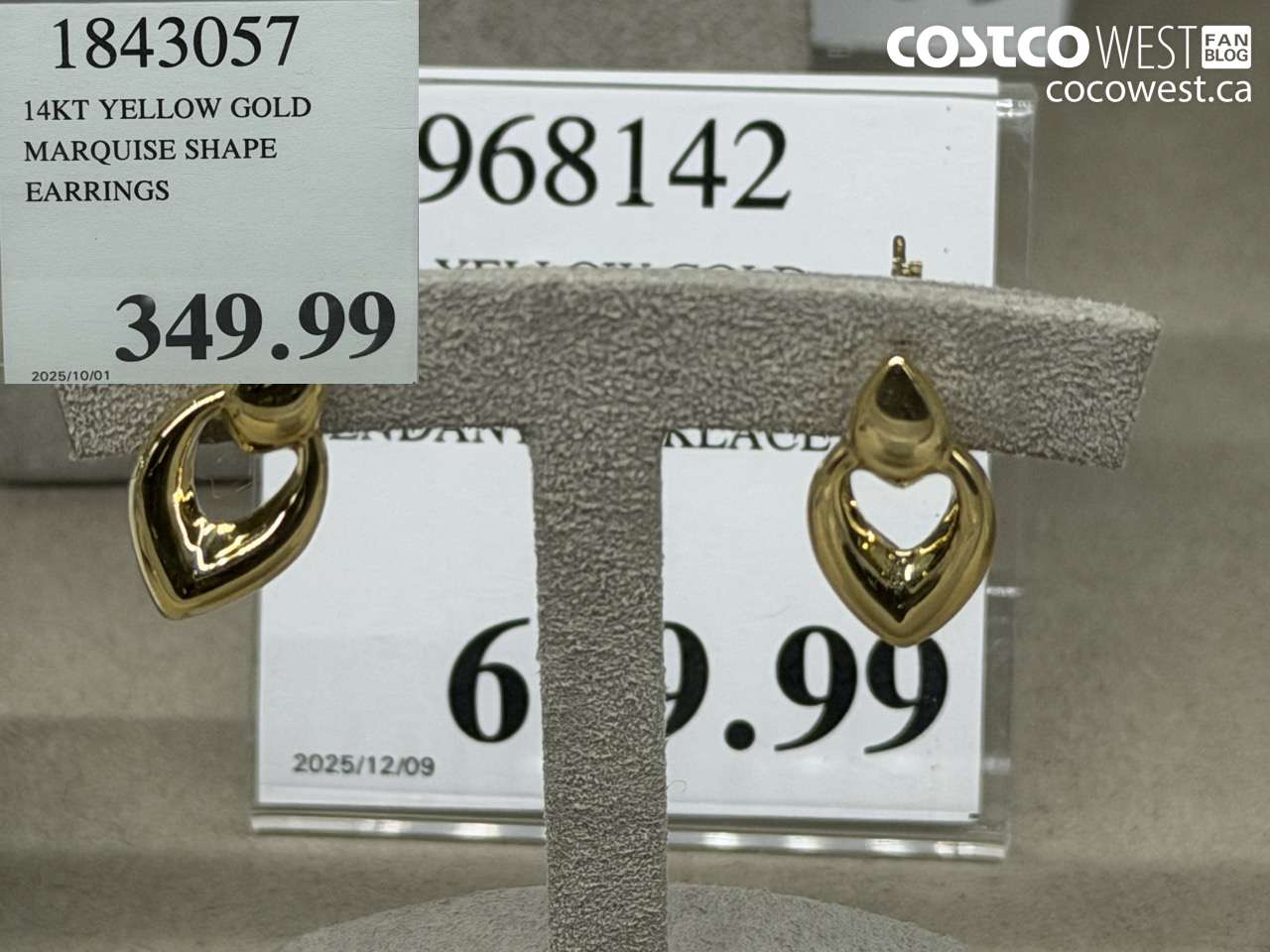 1843057 14KT YELLOW GOLD MARQUISE SHAPE EARRINGS $349.99