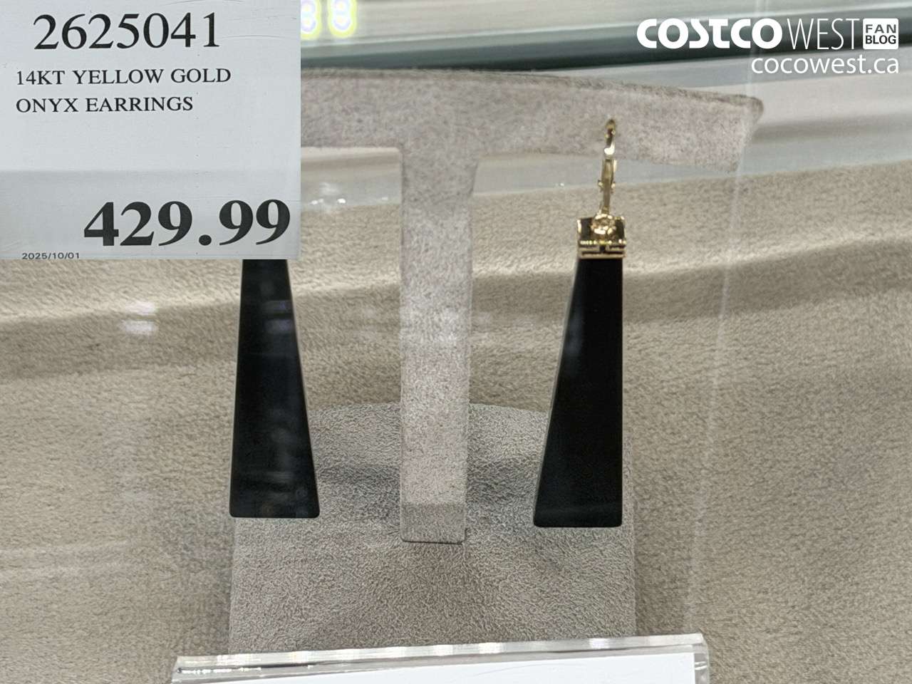 2625041 14KT YELLOW GOLD ONYX EARRINGS $429.99