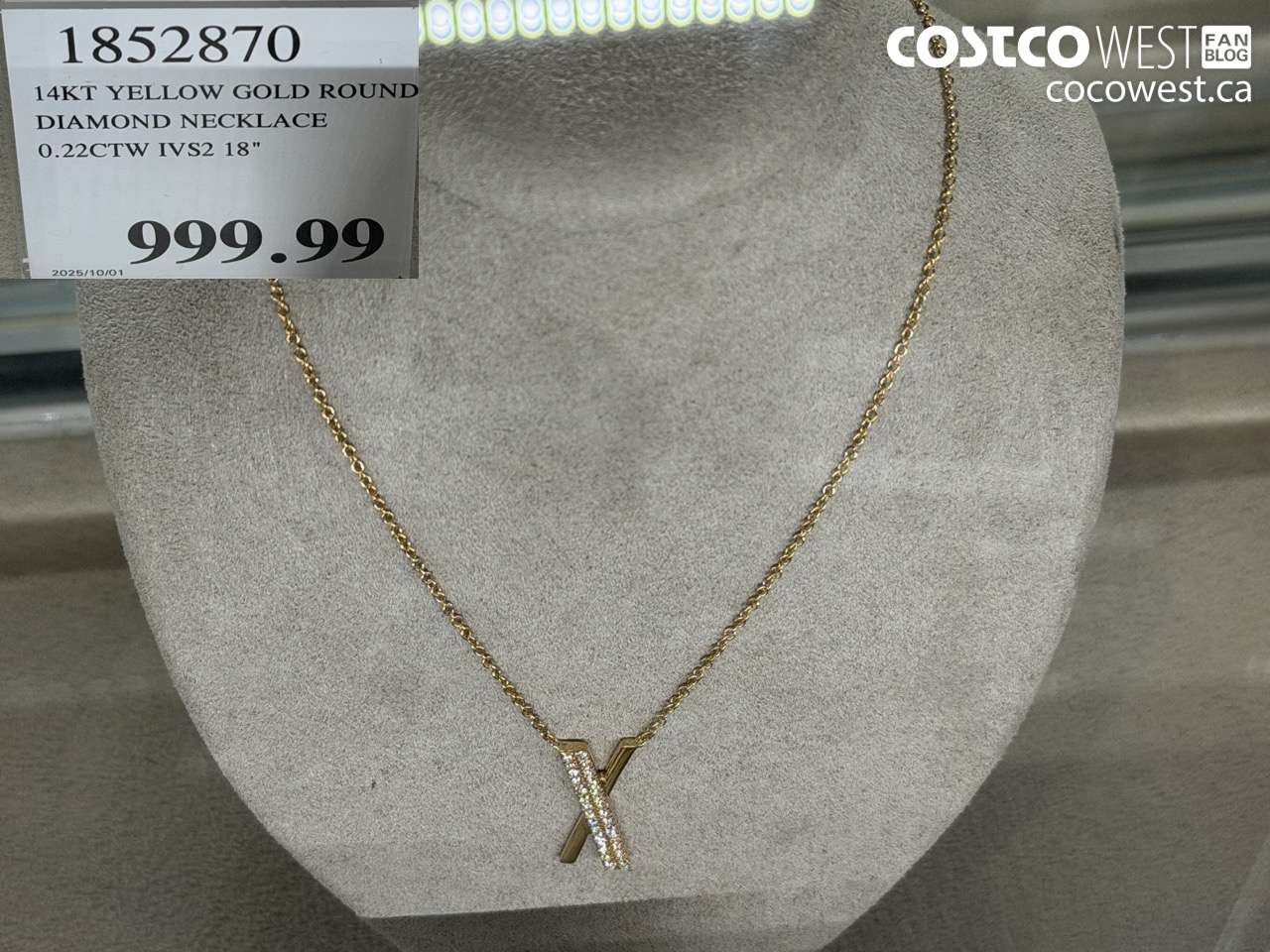 1852870 14KT YELLOW GOLD ROUND DIAMOND NECKLACE 0.22CTW IVS2 18