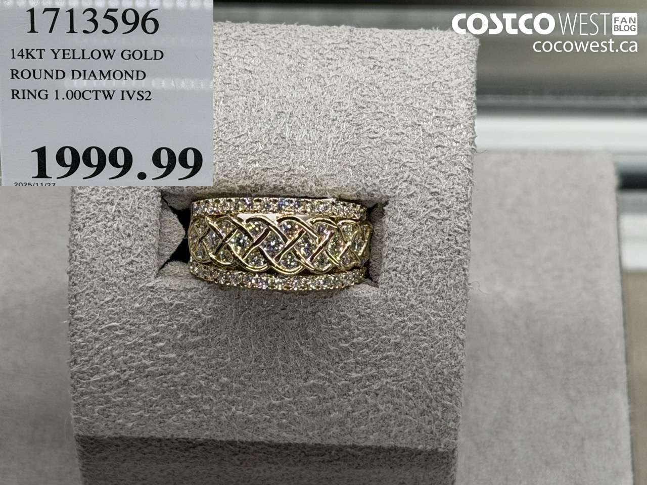 1713596 14KT YELLOW GOLD ROUND DIAMOND RING 1.00CTW IVS2 $1999.99