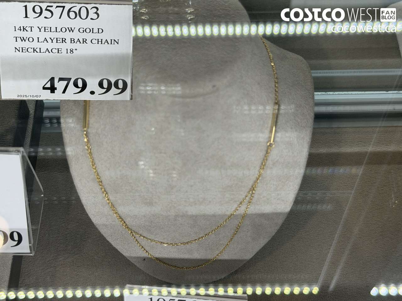 1957603 14KT YELLOW GOLD TWO LAYER BAR CHAIN NECKLACE 18: $479.99