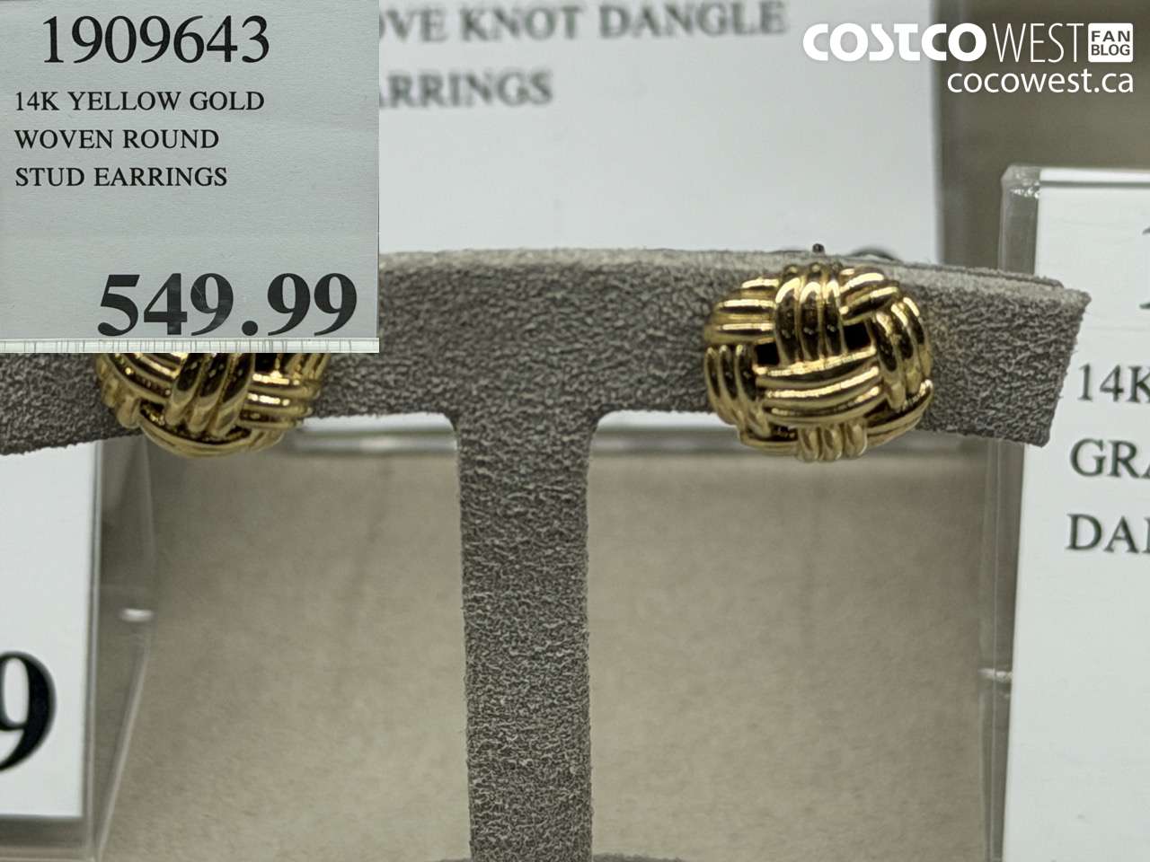 1909643 14KT YELLOW GOLD WOVEN ROUND STUD EARRINGS $549.99
