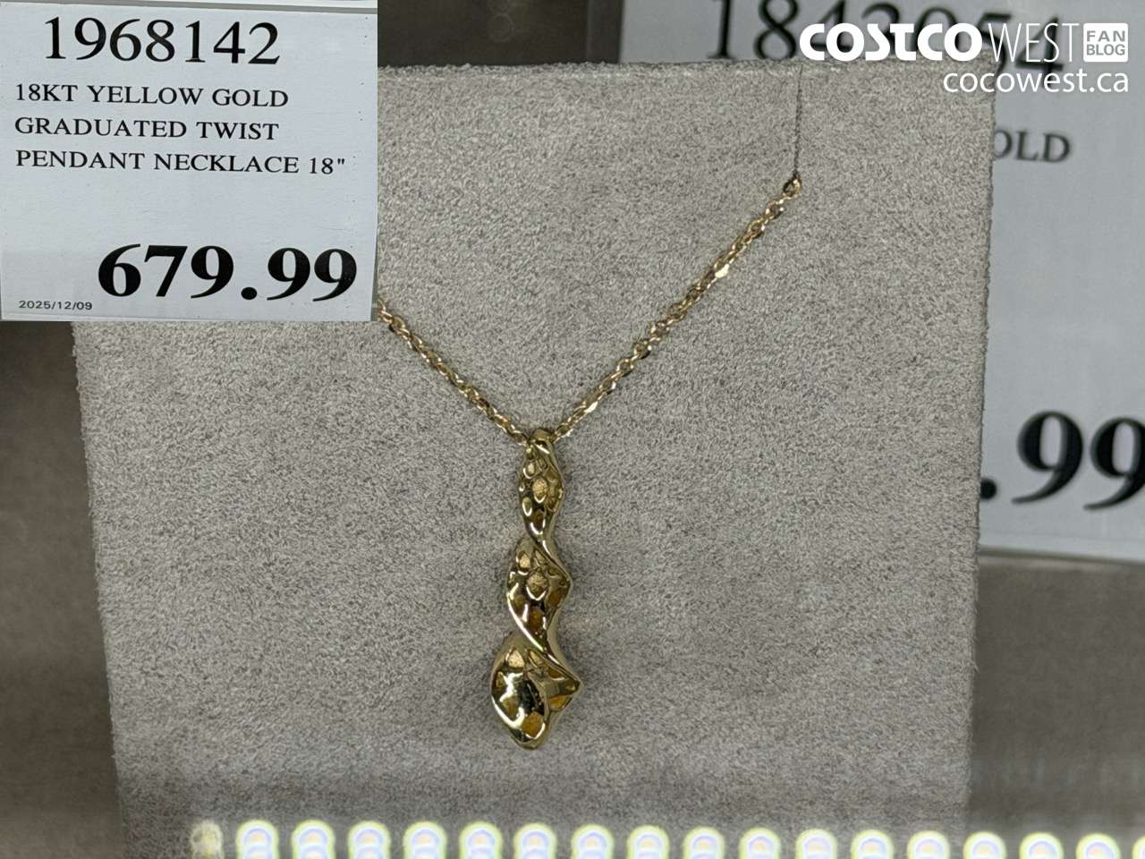 1968142 18KT YELLOW GOLD GRADUATED TWIST PENDANT NECKLACE 18
