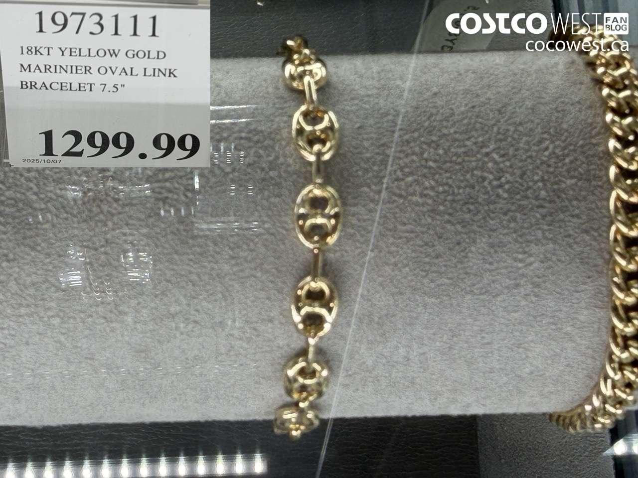 1973111 18KT YELLOW GOLD MARINIER OVAL LINK BRACELET 7.5