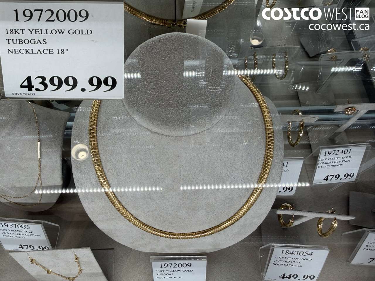 1972009 18KT YELLOW GOLD TUBOGAS NECKLACE 18