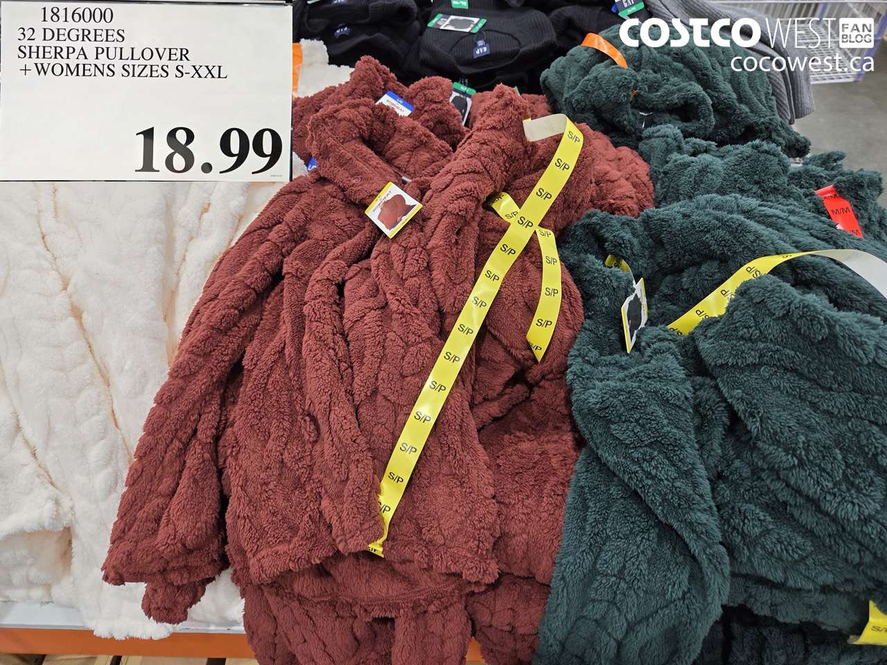 1816000 32 DEGEES SHERPA PULLOVER LADIES SIZES S-XXL $18.99