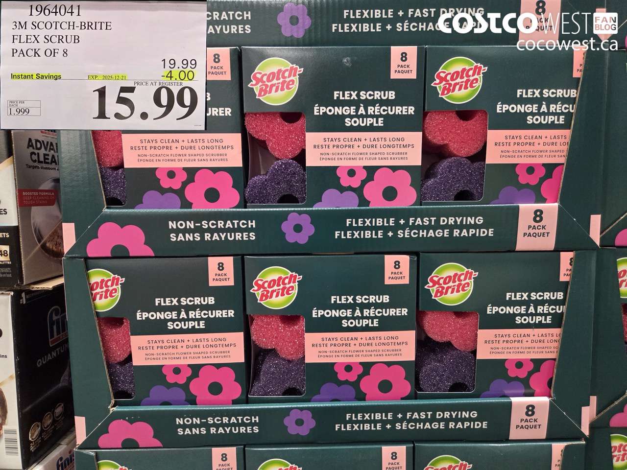 1964041 3M SCOTCH-BRITE FLEX SCRUB PACK OF 8 ($4.00 INSTANT SAVINGS EXPIRES ON 2025-12-21) $15.99