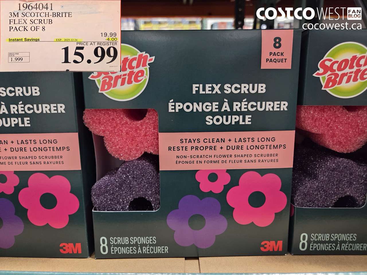 1964041 3M SCOTCH-BRITE FLEX SCRUB PACK OF 8 ($4.00 INSTANT SAVINGS EXPIRES ON 2025-12-24) $15.99