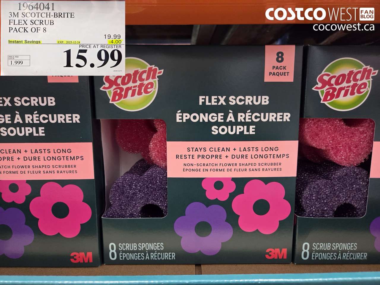 1964041 3M SCOTCH-BRITE FLEX SCRUB PACK OF 8 ($4.00 INSTANT SAVINGS EXPIRES ON 2025-12-24) $15.99