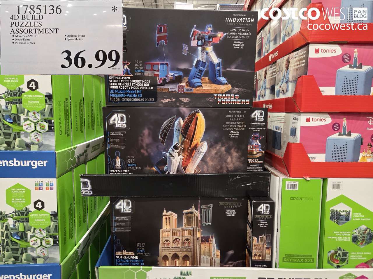 1785136 4D BUILD PUZZLES ASSORTMENT $36.99