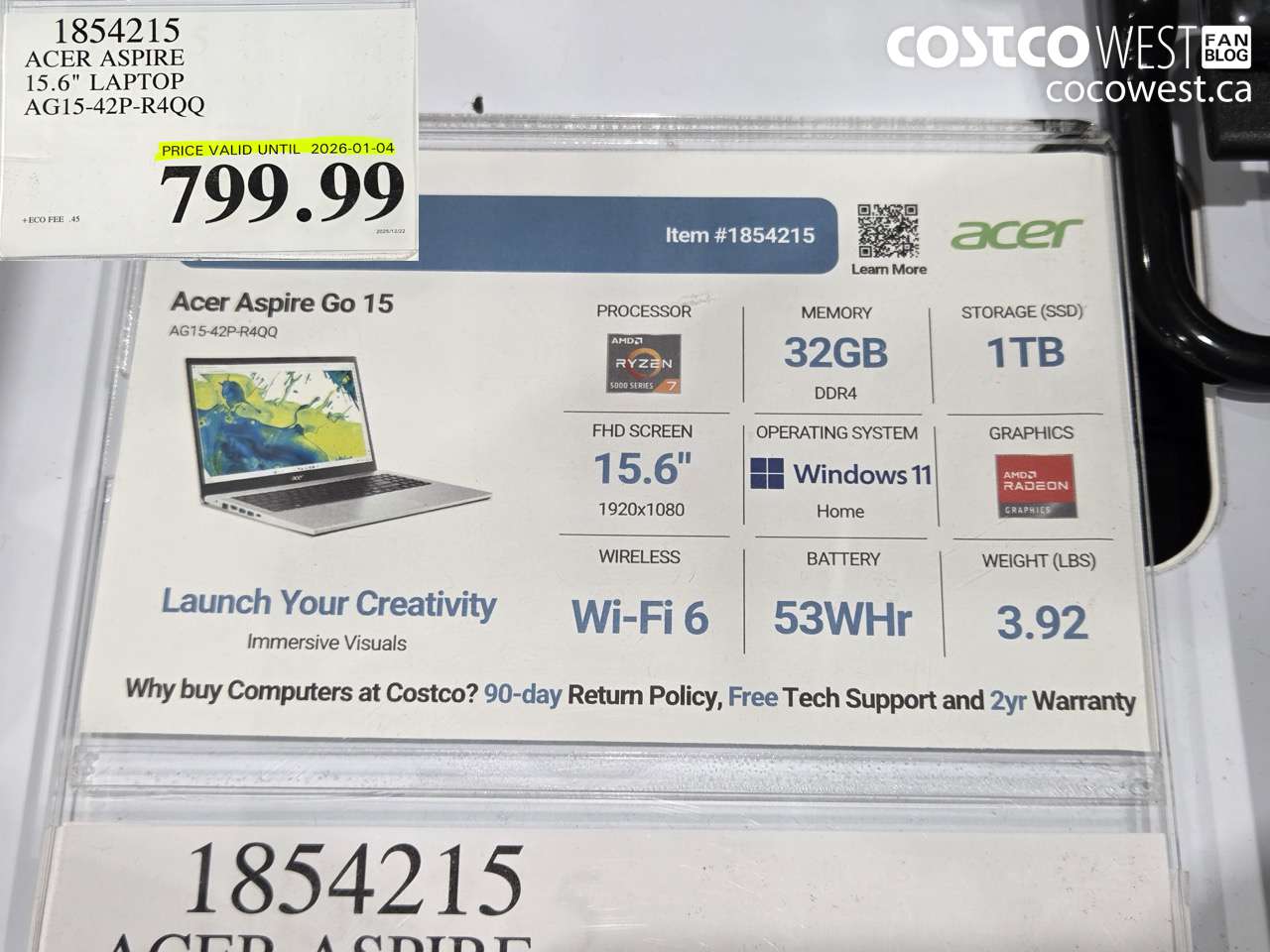 1854215 ACER ASPIRE 15.6