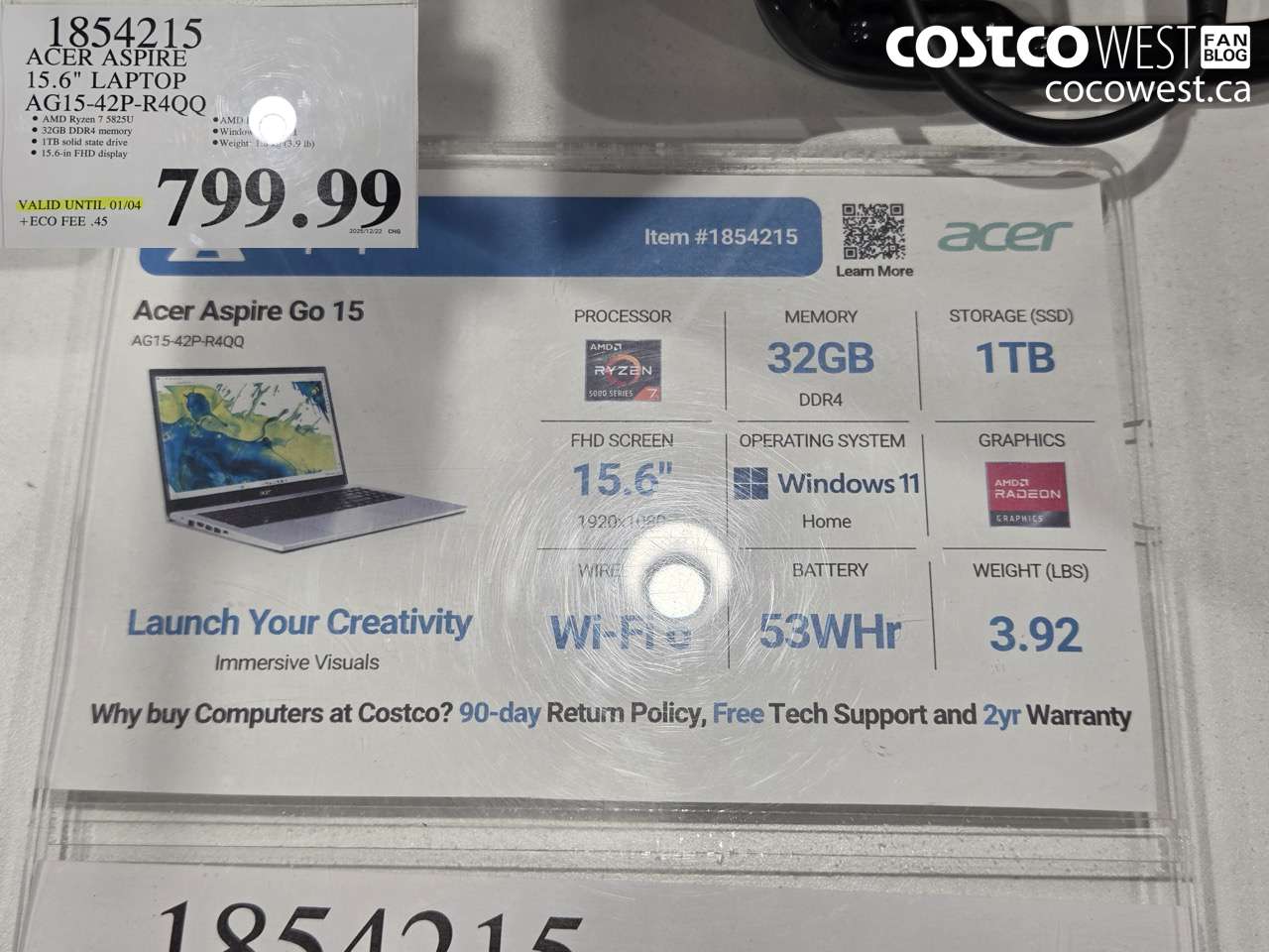 1854215 ACER ASPIRE 15.6